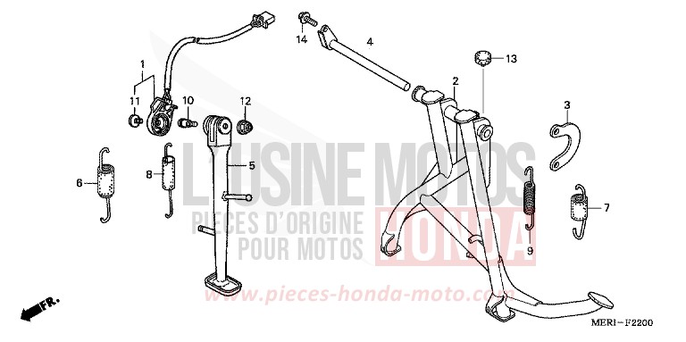 BEQUILLE von CBF600N ABS NOIR (NH1) von 2004